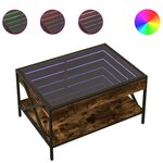 vidaXL Table basse avec LED Infinity chêne fumé 70x50x38 cm