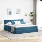 vidaXL Lit de Rangement avec matelas Bleu foncé 180 x 200 cm Velours