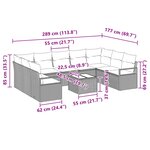 vidaXL Ensemble de Canapés avec coussin 10 Pièces Marron polyrotin