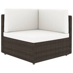 vidaXL Salon de jardin 10 Pièces avec coussins Marron Résine tressée