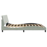 vidaXL Cadre de lit sans matelas Hanko gris clair 180x200 cm velours