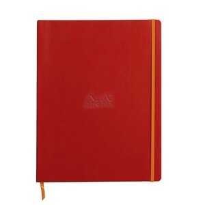 Cahier Souple Coquelicot - A4+ - Ligné - 160 p - Papier Ivoire 90 g/m² - Simili Cuir RHODIA
