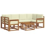 vidaXL Ensemble de canapés d'extérieur 7 pc Naturel et Crème