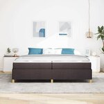 vidaXL Cadre de lit avec matelas Marron foncé 200 x 200 cm tissu