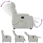 vidaXL Fauteuil de massage inclinable gris nuage tissu