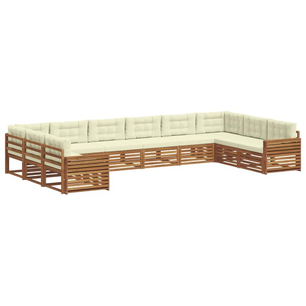 vidaXL Ensembles de canapés 8 pc Naturel et Crème Bois d'Acacia Massif