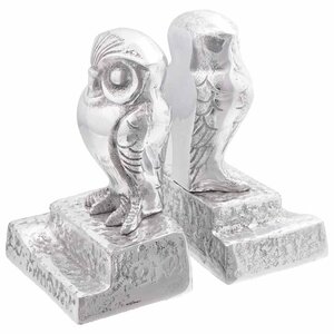vidaXL Serre-livres 2 Pièces Argent 12 x 9 x 19 cm Aluminium