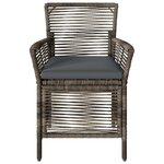 vidaXL Chaise d'Extérieur 4 Pièces Gris et Gris foncé polyrotin
