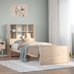 vidaXL Lit bibliothèque sans matelas 90x200 cm bois de pin massif