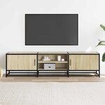 vidaXL Meuble TV chêne sonoma 160x35x41 cm bois d'ingénierie et métal