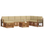 vidaXL Ensemble de canapés d'extérieur 9 Pièces Naturel et Beige