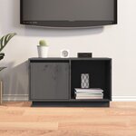 vidaXL Meuble TV Gris 74x35x44 cm Bois de pin massif
