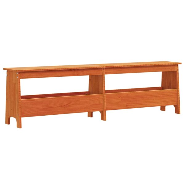 vidaXL Banc d'entrée cire marron 160x28x45 cm bois de pin massif