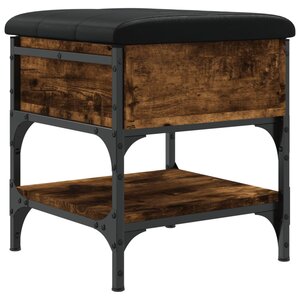 vidaXL Banc à chaussures chêne fumé 42x42x45 cm bois d'ingénierie