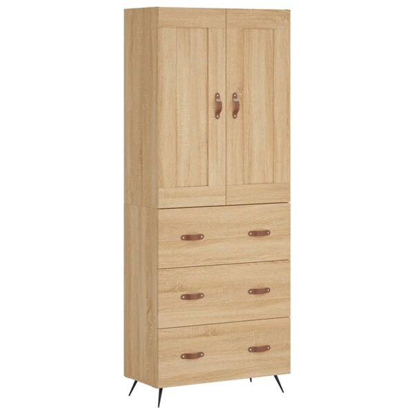 vidaXL Buffet haut Chêne sonoma 69 5x34x180 cm Bois d'ingénierie