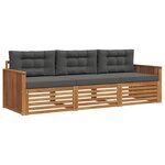 vidaXL Ensemble de canapés d'extérieur 3 pc Naturel et Anthracite