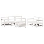 vidaXL Salon de jardin 6 Pièces blanc bois de pin massif