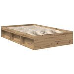 vidaXL Cadre de lit Chêne artisan 120 x 190 cm Bois de pin massif