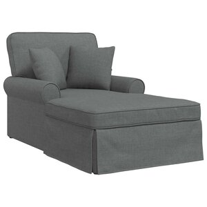 vidaXL Chaise lounge avec jupe Gris foncé 91 x 157 x 91 cm tissu