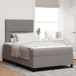 vidaXL Lit à ressorts avec matelas Taupe 120 x 200 cm tissu