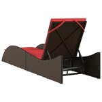 vidaXL Chaise longue avec coussin Marron 60x205x73 cm Résine tressée