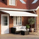 vidaXL Auvent rétractable électrique Blanc 5 x 3 m