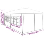 vidaXL Tente de fête 600 x 300 x 255 cm Rouge PE et acier