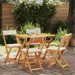 vidaXL Set de Bistro Pliable 5 Pièces avec Coussins en Bois d'Acacia
