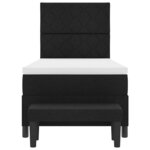 vidaXL Lit à ressorts avec matelas Noir 90 x 190 cm tissu