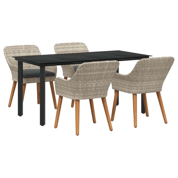 vidaXL Ensemble de salle à manger pour jardin 5 Pièces Gris clair