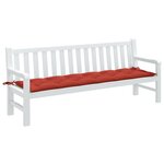 vidaXL Coussin de banc de jardin rouge mélangé 200x50x7 cm tissu