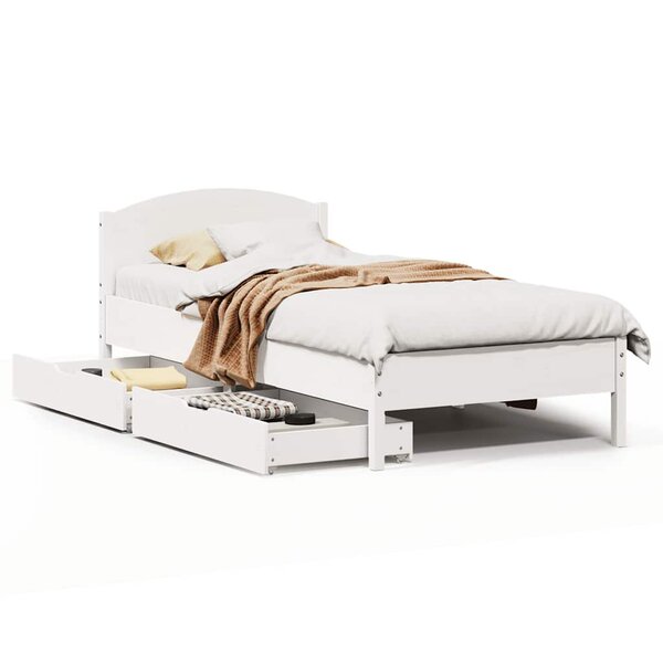 vidaXL Cadre de lit sans matelas blanc 90x190 cm bois de pin massif