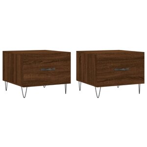vidaXL Tables basses 2 Pièces chêne marron 50x50x40 cm bois d'ingénierie
