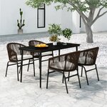vidaXL Ensemble de salle à manger de jardin 5 Pièces Marron