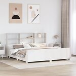 vidaXL Lit bibliothèque sans matelas blanc 180x200 cm bois massif