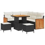 vidaXL Ensemble de canapé de jardin 8 Pièces Noir et Crème