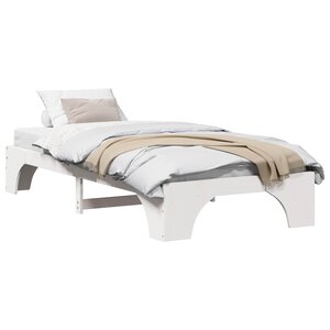 vidaXL Cadre de lit Blanc 100 x 200 cm Pin massif