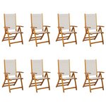 vidaXL Chaises pliables de jardin lot de 8 bois d'acacia et textilène