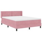 Lit à ressort avec matelas vidaXL Rose 140x200 cm Velours