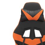 vidaXL Chaise de jeu pivotante Noir et orange Similicuir