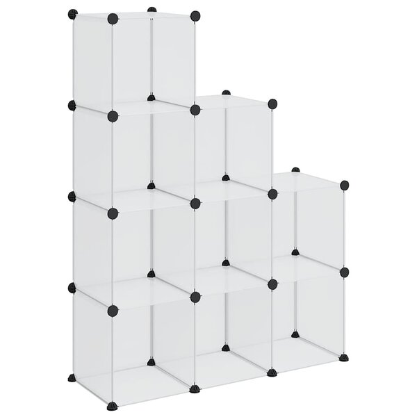 vidaXL Cubes de rangement 9 Pièces Transparent PP