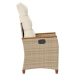 vidaXL Chaise de jardin inclinable Beige et crème 64 x 57 5 x 112 cm