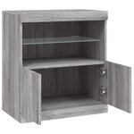 vidaXL Buffet avec lumières LED sonoma gris 60x37x67 cm