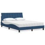 vidaXL Lit avec matelas Hanko bleu 140x190 cm tissu