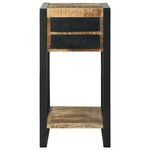 vidaXL Table d'appoint avec tiroir Marron Bois de manguier brut massif