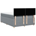 vidaXL Sommier à lattes de lit avec matelas Gris clair 140x190cm Tissu