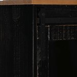 vidaXL Buffet HALDEN porte coulissante noir 80x40x80 cm bois massif