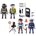 PLAYMOBIL 71730 - Action Heroes Set métiers de la police : 4 policiers différents