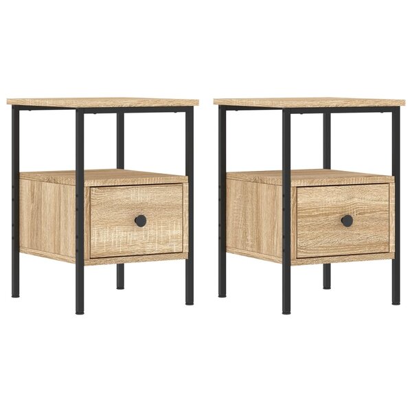 vidaXL Tables de chevet 2 Pièces chêne sonoma 34x36x50 cm bois ingénierie