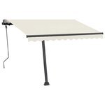 vidaXL Auvent manuel rétractable avec LED 300x250 cm Crème